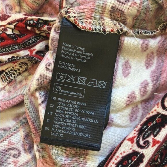 New H&M x Coachella elephant tribal festival bohemian boho cold shoulder blouse - Picture 12 of 14